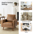 Fauteuil Elizabeth en cuir véritable du milieu du siècle par HULALA HOME