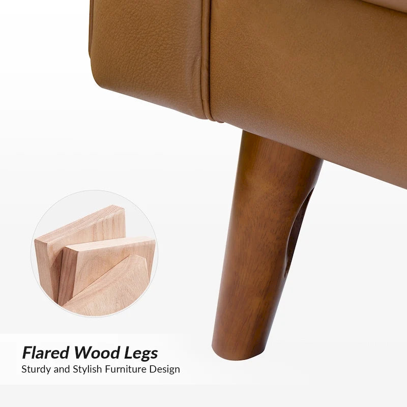 Fauteuil Elizabeth en cuir véritable du milieu du siècle par HULALA HOME