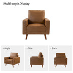 Fauteuil Elizabeth en cuir véritable du milieu du siècle par HULALA HOME