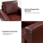 Fauteuil Elizabeth en cuir véritable du milieu du siècle par HULALA HOME