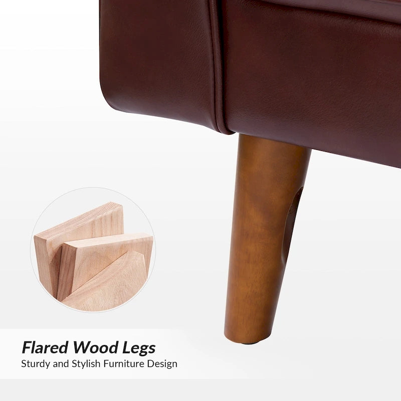 Fauteuil Elizabeth en cuir véritable du milieu du siècle par HULALA HOME