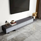 Meuble TV moderne extensible 118 cm avec 3 tiroirs spacieux, console multimédia à longueur réglable pour salon