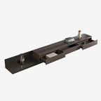Meuble TV moderne extensible 118 cm avec 3 tiroirs spacieux, console multimédia à longueur réglable pour salon