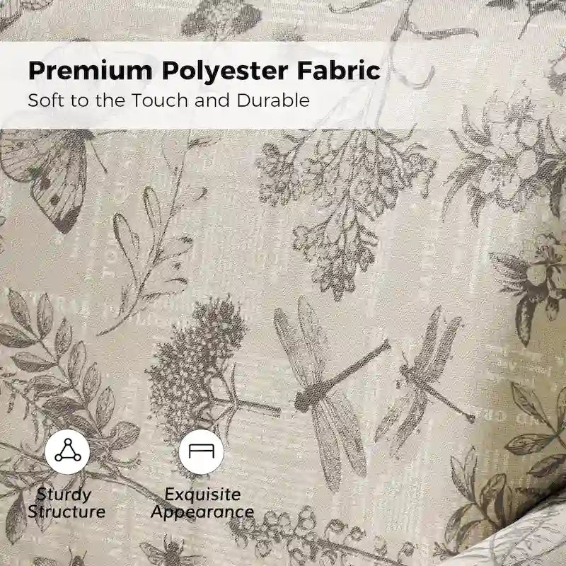 Fauteuil à bascule pivotant Georg en tissu confortable à motif floral avec accoudoirs arrondis, lot de 2, par HULALA HOME