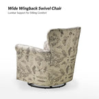 Fauteuil à bascule pivotant Georg en tissu confortable à motif floral avec accoudoirs arrondis, lot de 2, par HULALA HOME