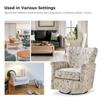 Fauteuil à bascule pivotant Georg en tissu confortable à motif floral avec accoudoirs arrondis, lot de 2, par HULALA HOME