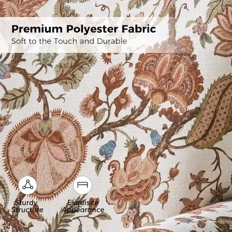 Fauteuil à bascule pivotant Georg en tissu confortable à motif floral avec accoudoirs arrondis, lot de 2, par HULALA HOME