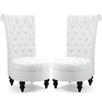AVAWING Set of 2 Throne Royal Chair Thick Padding and Rubberwood Legs