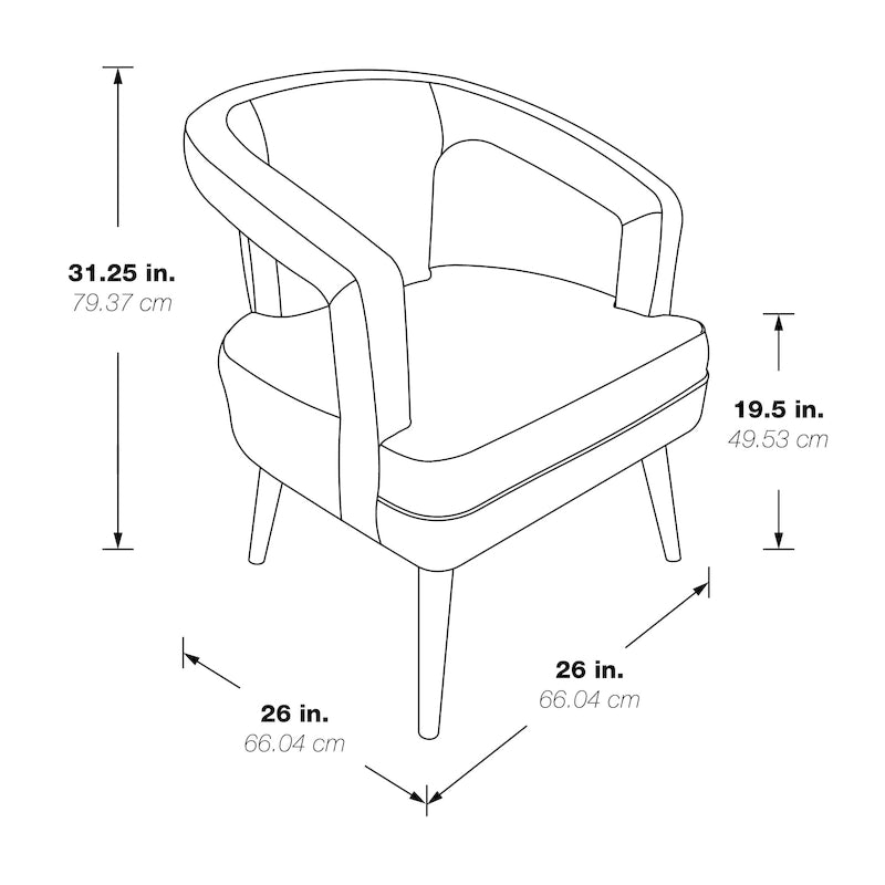 Mason Accent Reception Chair in Faux Leather