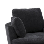 Upholstered Swivel Barrel Armchair Club Chair With Metal Base