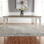 Magnolia Manor Antique White Weathered Bark 6 Piece Leg Table Set