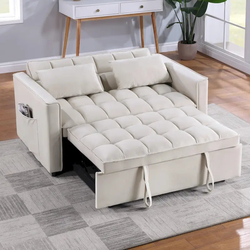 Canapé-lit convertible tufté à tiroir classique de 55 de largeur - 55L x 68P x 20H