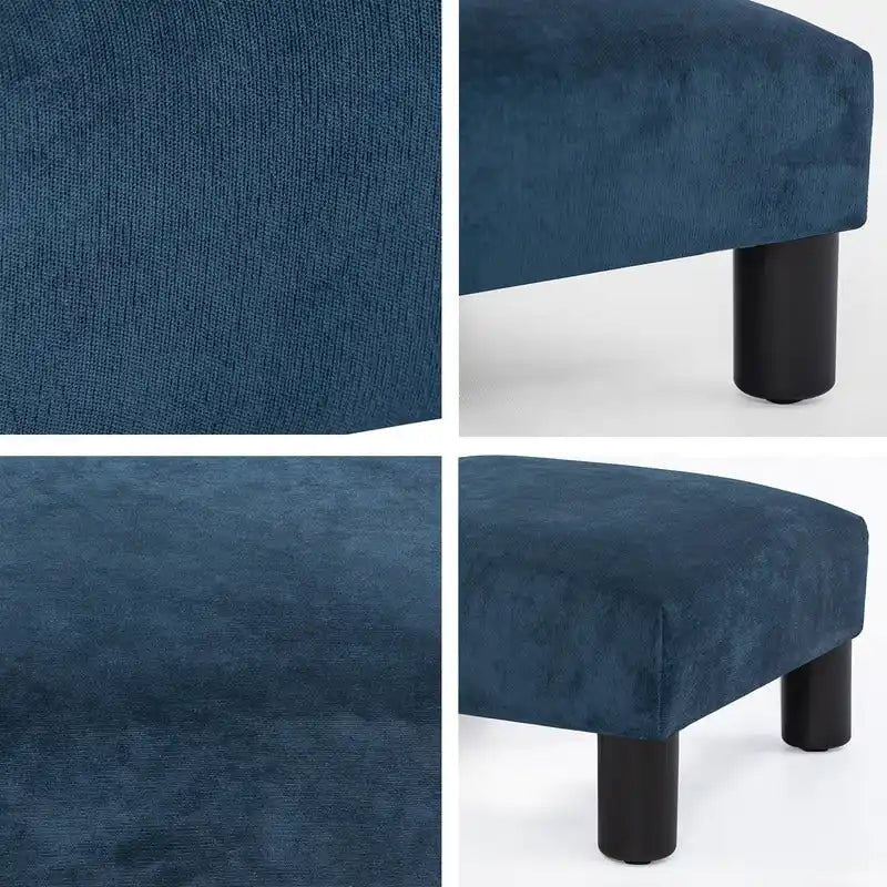 Adeco Ottoman Upholstered Fabric Footrest Pet Steps Dog Stair Stool