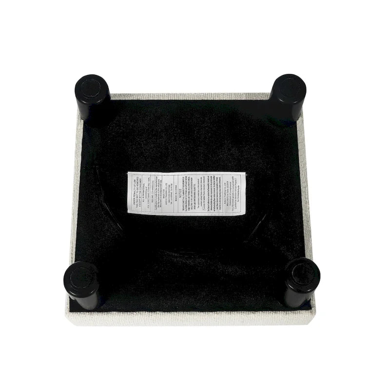 Adeco Ottoman Upholstered Fabric Footrest Pet Steps Dog Stair Stool