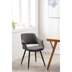 Porthos Home Fulco Chaise de salle à manger en velours de style Mid-century