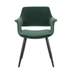 Porthos Home Fulco Chaise de salle à manger en velours de style Mid-century
