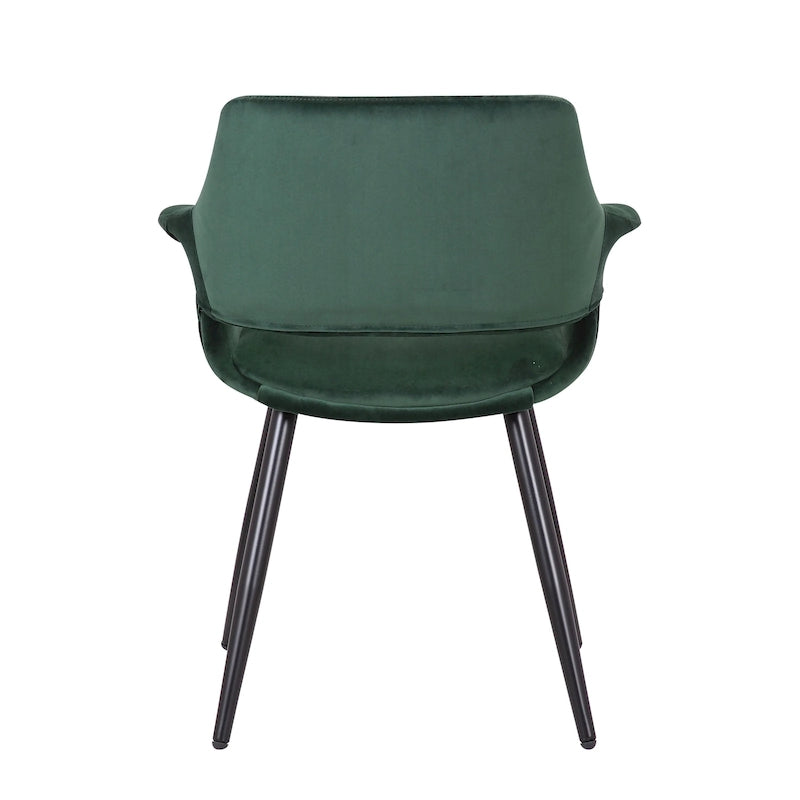 Porthos Home Fulco Chaise de salle à manger en velours de style Mid-century
