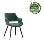 Porthos Home Fulco Chaise de salle à manger en velours de style Mid-century