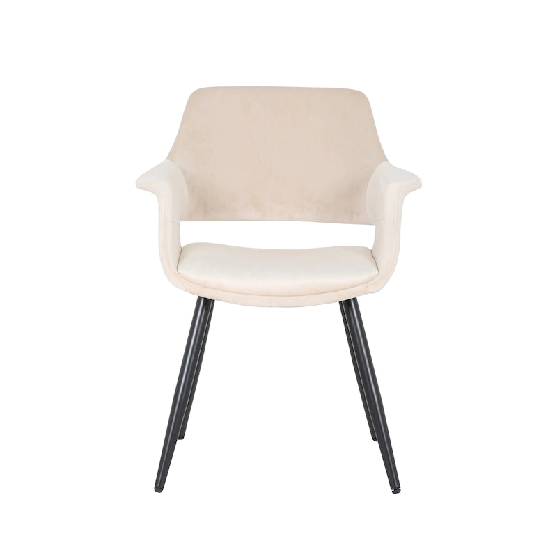 Porthos Home Fulco Chaise de salle à manger en velours de style Mid-century
