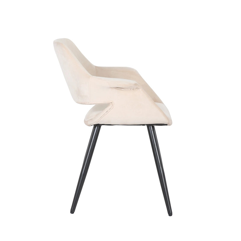 Porthos Home Fulco Chaise de salle à manger en velours de style Mid-century