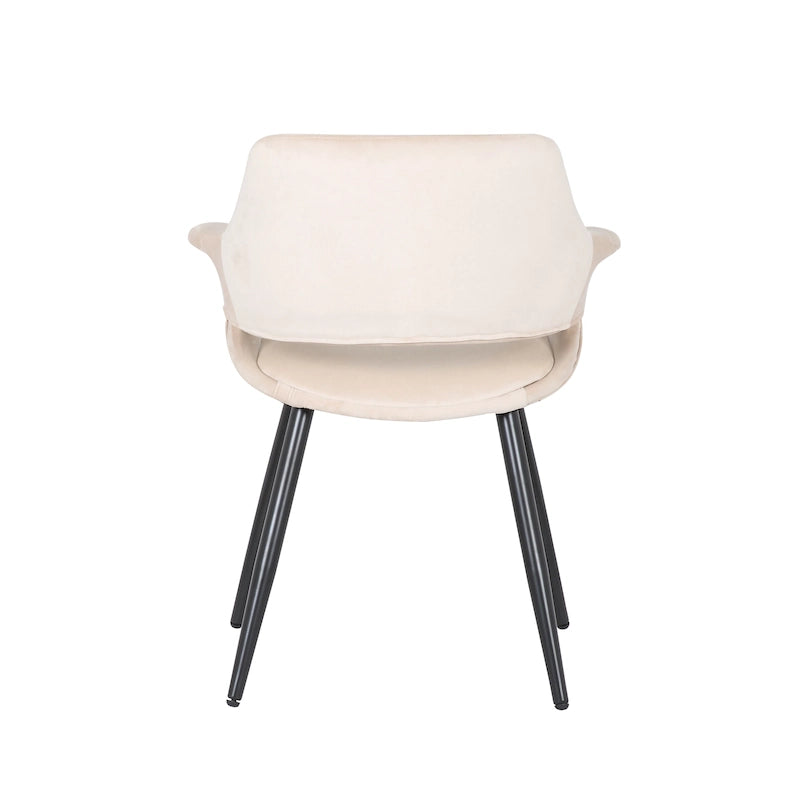 Porthos Home Fulco Chaise de salle à manger en velours de style Mid-century