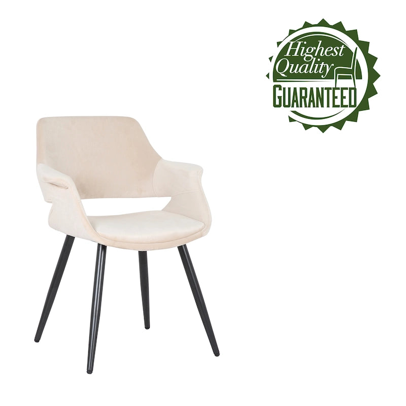Porthos Home Fulco Chaise de salle à manger en velours de style Mid-century