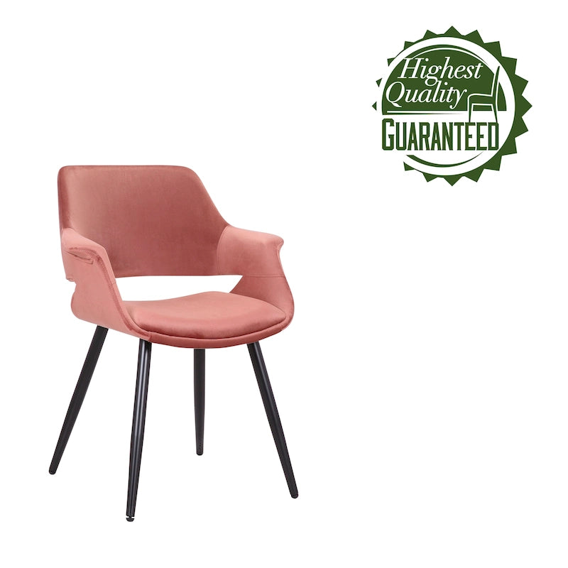 Porthos Home Fulco Chaise de salle à manger en velours de style Mid-century