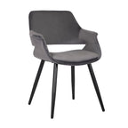 Porthos Home Fulco Chaise de salle à manger en velours de style Mid-century