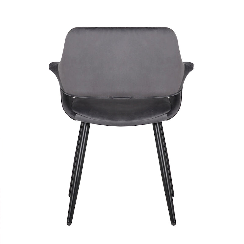 Porthos Home Fulco Chaise de salle à manger en velours de style Mid-century