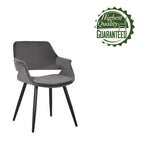 Porthos Home Fulco Chaise de salle à manger en velours de style Mid-century