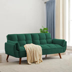 75.39 INCH Futon Sofa Bed, Convertible Folding Futon Couch Recliner Lounge For Living Room With 2 Pillow/Armrest