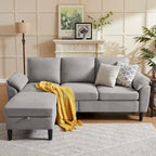 Jarenie 79.72 L Shaped Sofa with Storage Ottoman for Living Room