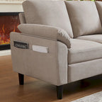Jarenie 79.72 L Shaped Sofa with Storage Ottoman for Living Room