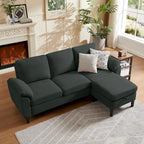 Jarenie 79.72 L Shaped Sofa with Storage Ottoman for Living Room