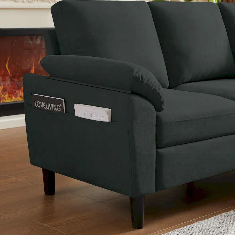 Jarenie 79.72 L Shaped Sofa with Storage Ottoman for Living Room