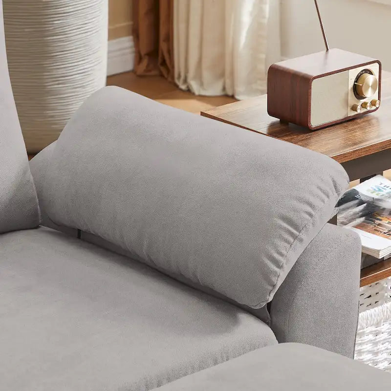Jarenie 79.72 L Shaped Sofa with Storage Ottoman for Living Room