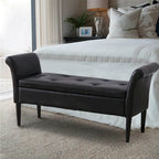 Banc de rangement ottoman avec accoudoirs, capitonné, pour chambre à coucher, entrée, repose-pieds avec grand espace de rangement