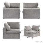 L-shape Linen Sectional Sofa Upholstered Sofa Multiple Cushions Couch with Storage Ottoman
