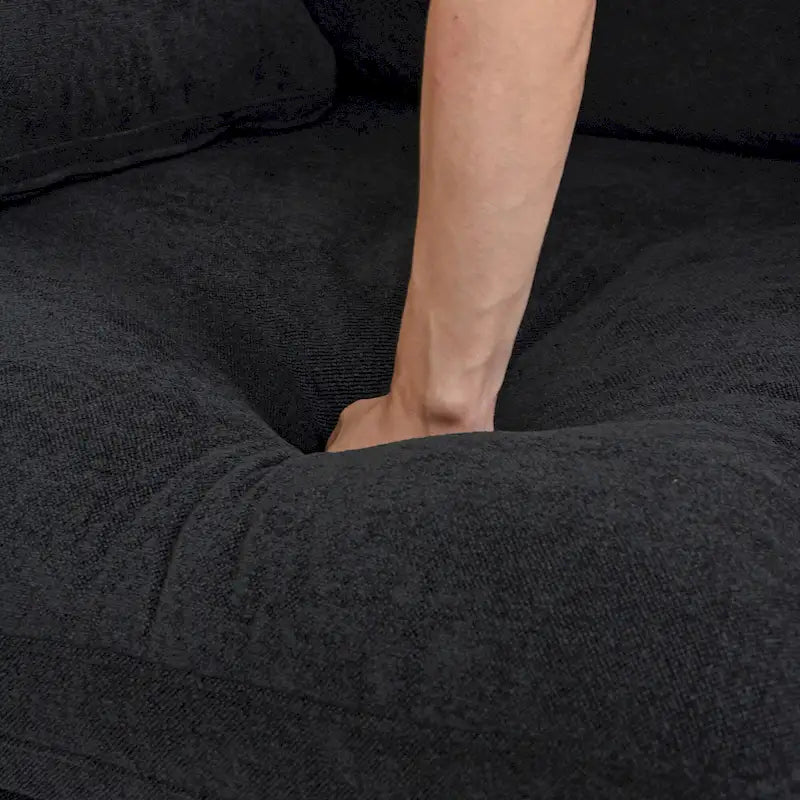 L-shape Linen Sectional Sofa Upholstered Sofa Multiple Cushions Couch with Storage Ottoman