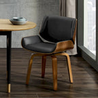 Art Leon Mid-century Faux Leather Swivel Bentwood Dining Chair