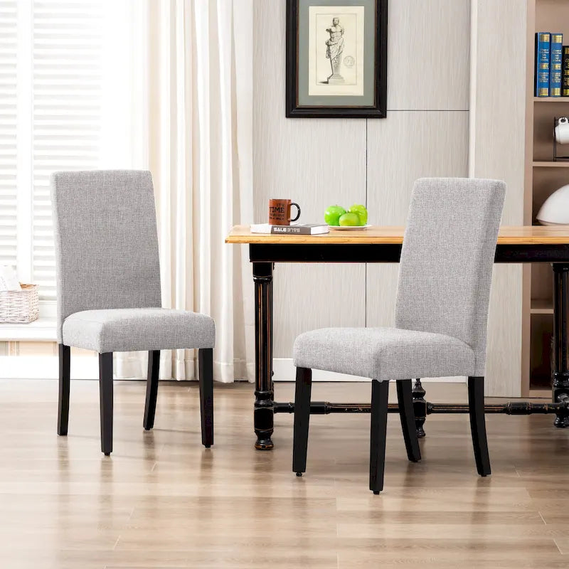 Chaise de salle à manger Grandview en tissu de lin capitonné - 38,6