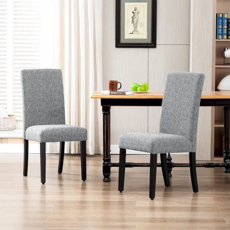 Chaise de salle à manger Grandview en tissu de lin capitonné - 38,6