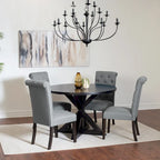 Ensemble de salle à manger 5 pièces Roundhill Furniture Nylander, table à manger à piètement croisé avec 4 chaises élégantes