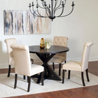 Ensemble de salle à manger 5 pièces Roundhill Furniture Nylander, table à manger à piètement croisé avec 4 chaises élégantes