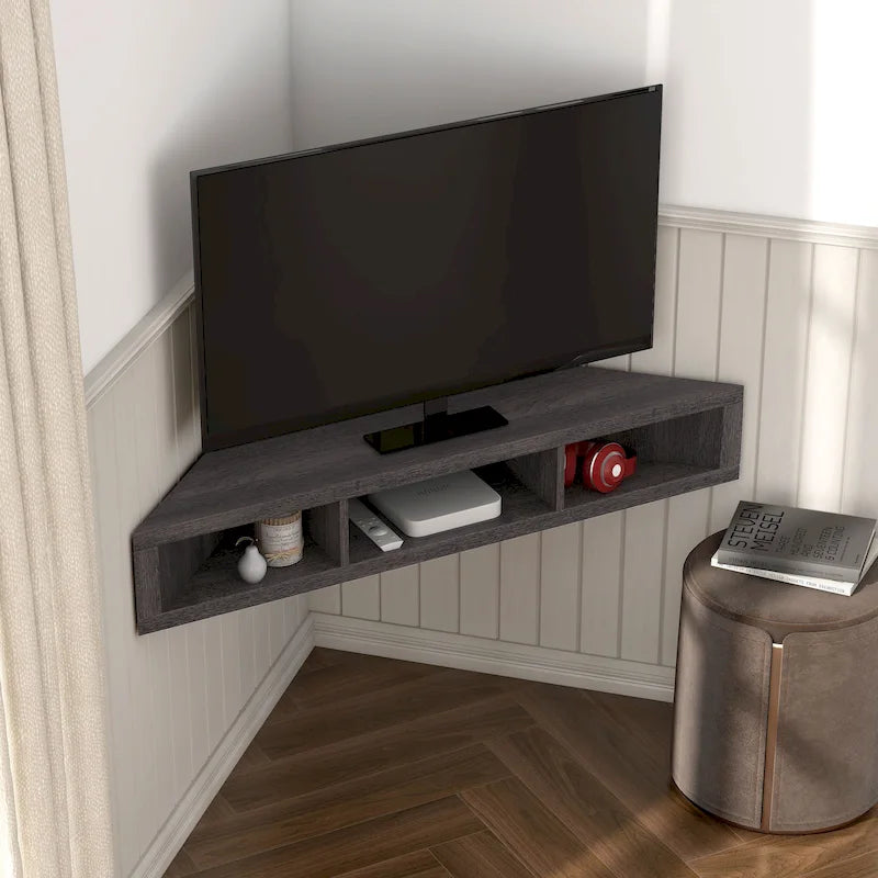 DH BASIC Transitional 47-inch 3-Shelf Corner Floating TV Stand by Denhour