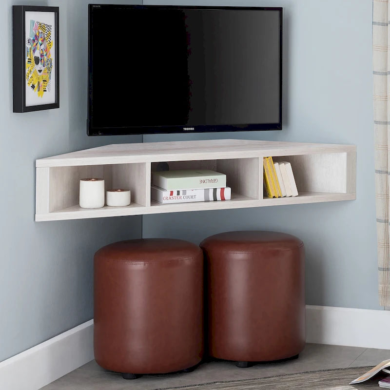 DH BASIC Transitional 47-inch 3-Shelf Corner Floating TV Stand by Denhour