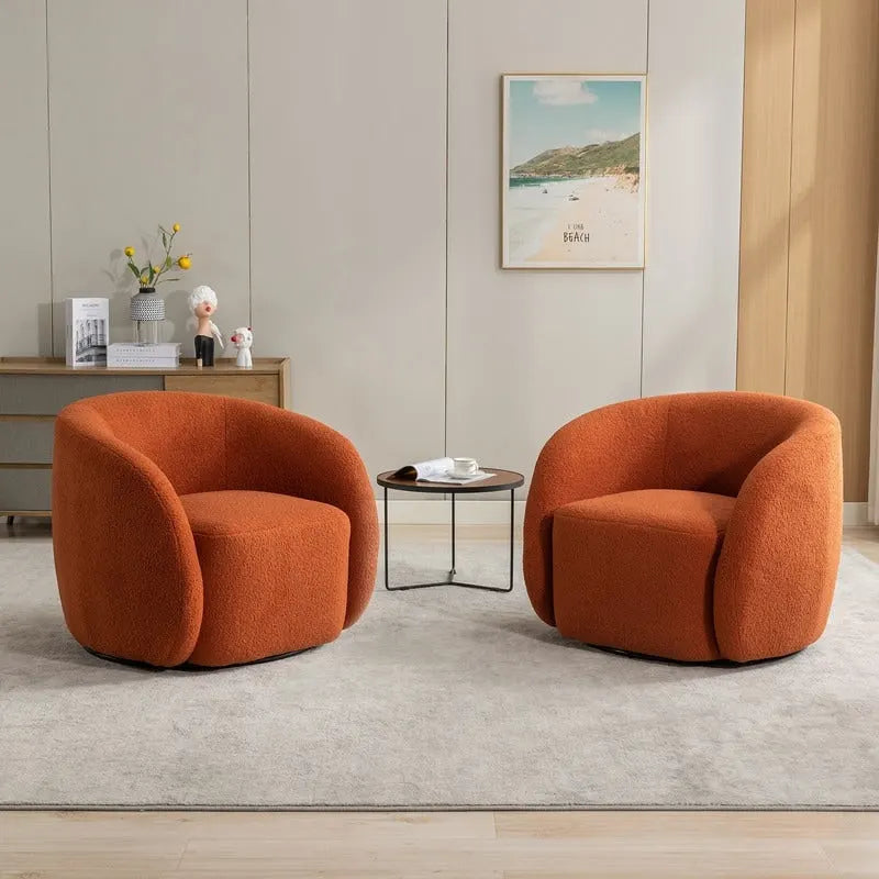 SEYNAR Modern Glam Upholstered 360 Degree Swivel Accent Armchair Set of 2