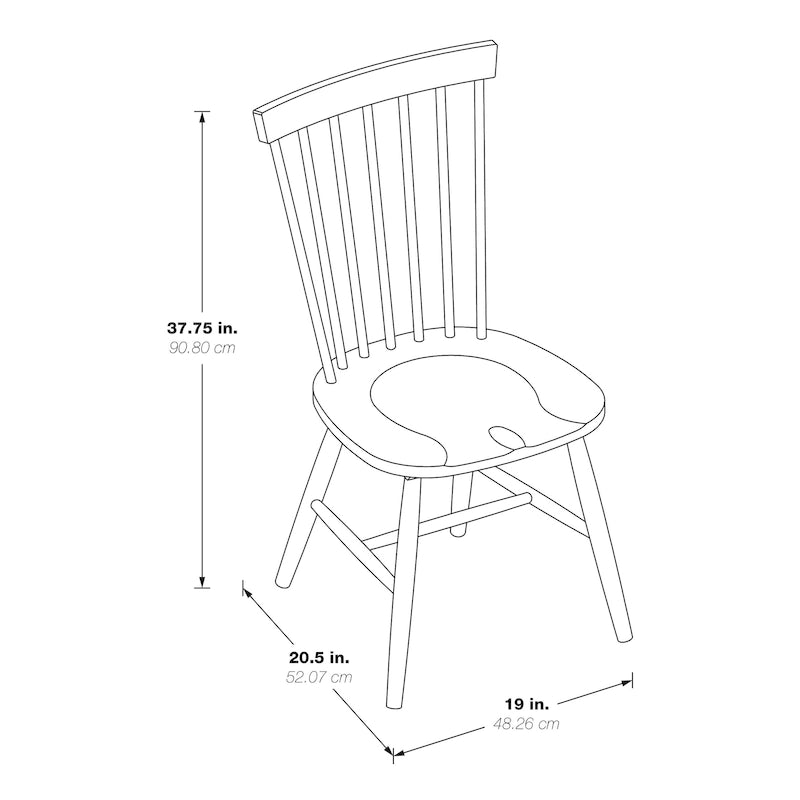Chaises de salle à manger Eagle Ridge Farmhouse de style Windsor (lot de 2)