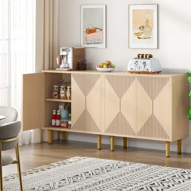 58 Inches Sideboard Buffet Cabinet with Doors Freestanding Storage Cabinet