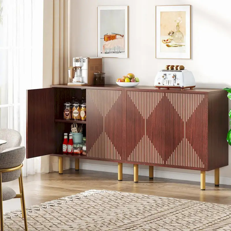 58 Inches Sideboard Buffet Cabinet with Doors Freestanding Storage Cabinet